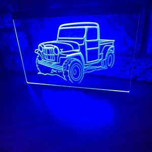 JEEP LED NEON BLUE LIGHT SIGN 8x12